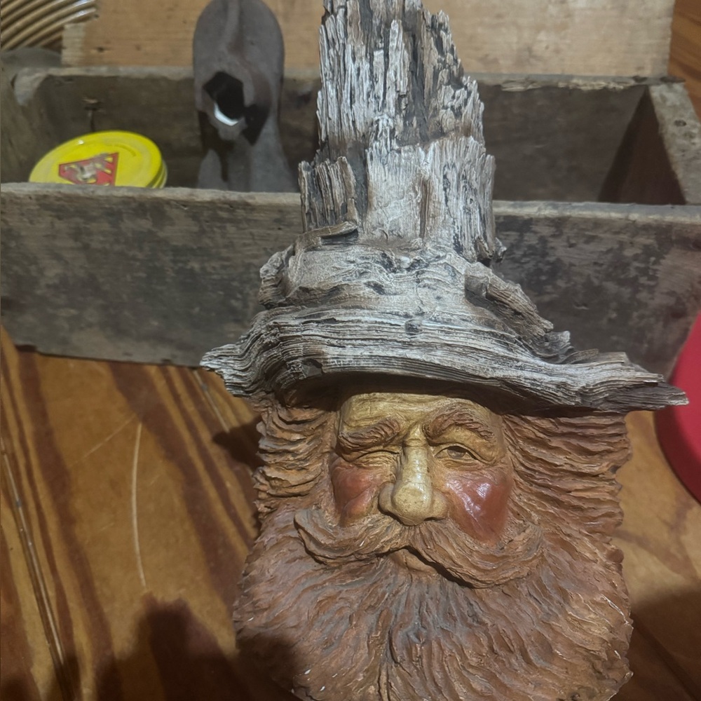 Vintage 1987 STEPHEN HERRERO wood sculpture, Old Mountain Man Statue